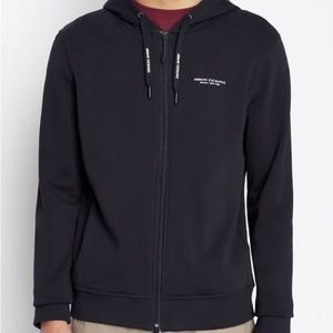 NWT Armani Exchange Size XXL Zip Up Hoodie Hooded Men’s 8NZM95 Navy Blue